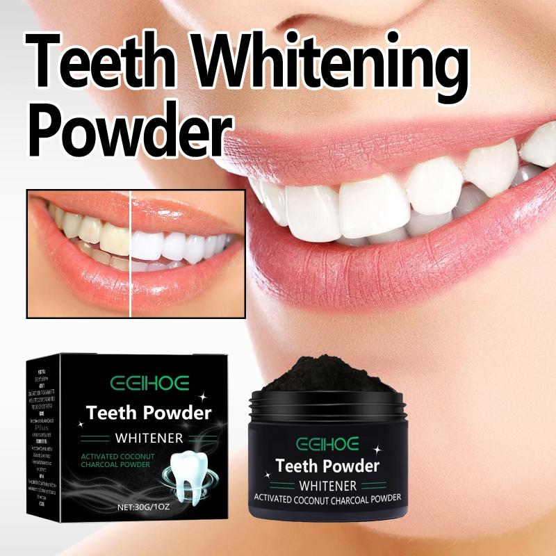 Teeth Whitening With Baking Soda - Zahnaufhellungspulver, Holzkohle-/Backpulver, Zahnaufhellungspulver, natürlicher Aufheller für