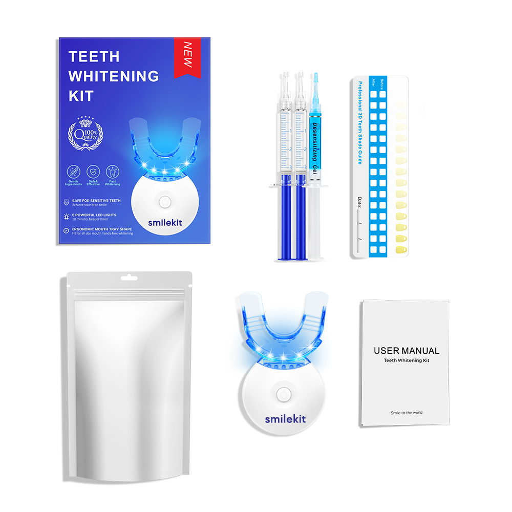 Teeth Whitening Hydrogen Peroxide - Zahnaufhellungs-Set – 5 x LED-Licht-Zahnaufheller mit