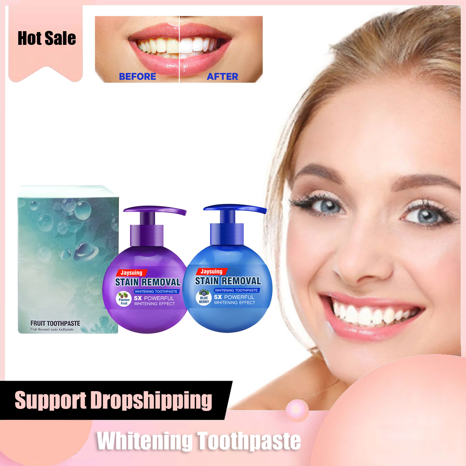 Teeth Whitening With Baking Soda - Bleaching Zahnpasta gelbe Zähne Bleichen entfernen