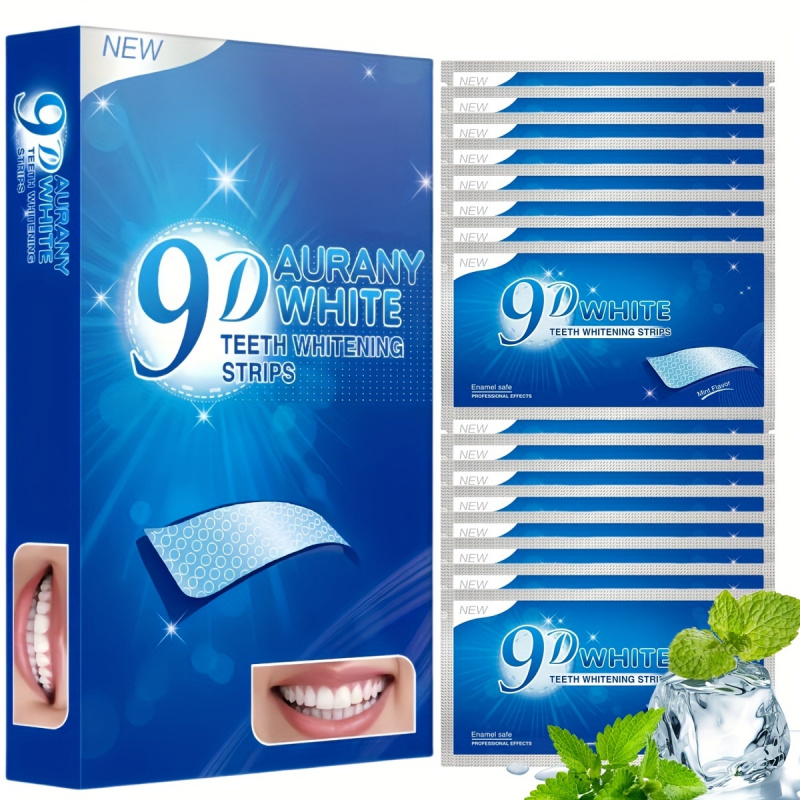 Teeth Whitening Hydrogen Peroxide - 21 Paar 9D Aurany White Zahnaufhellungsstreifen