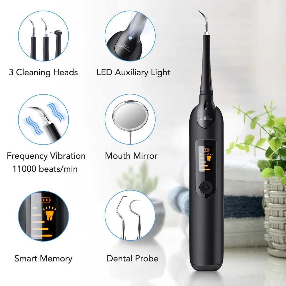 Teeth Whitening Toothbrush - Elektrische Dental Scaler Zahnbürste Set LCD