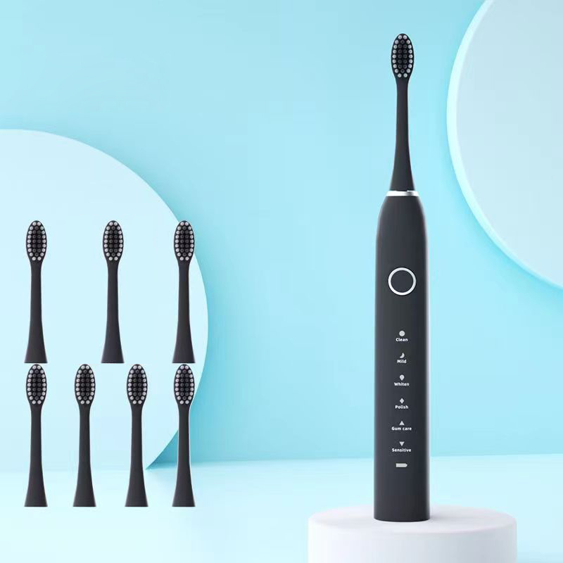 Teeth Whitening Toothbrush - Elektrische Schallzahnbürste mit 6 Modi, USB