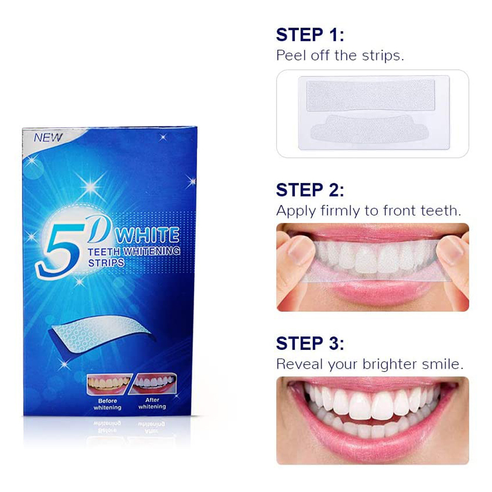 5D Weiße Zahnweißstreifen, Auf – Teeth Whitening Gel Refills Bewertung und Preis